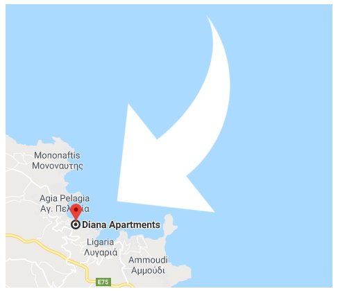 How to get to Diana Apartments Agia Pelagia Crete